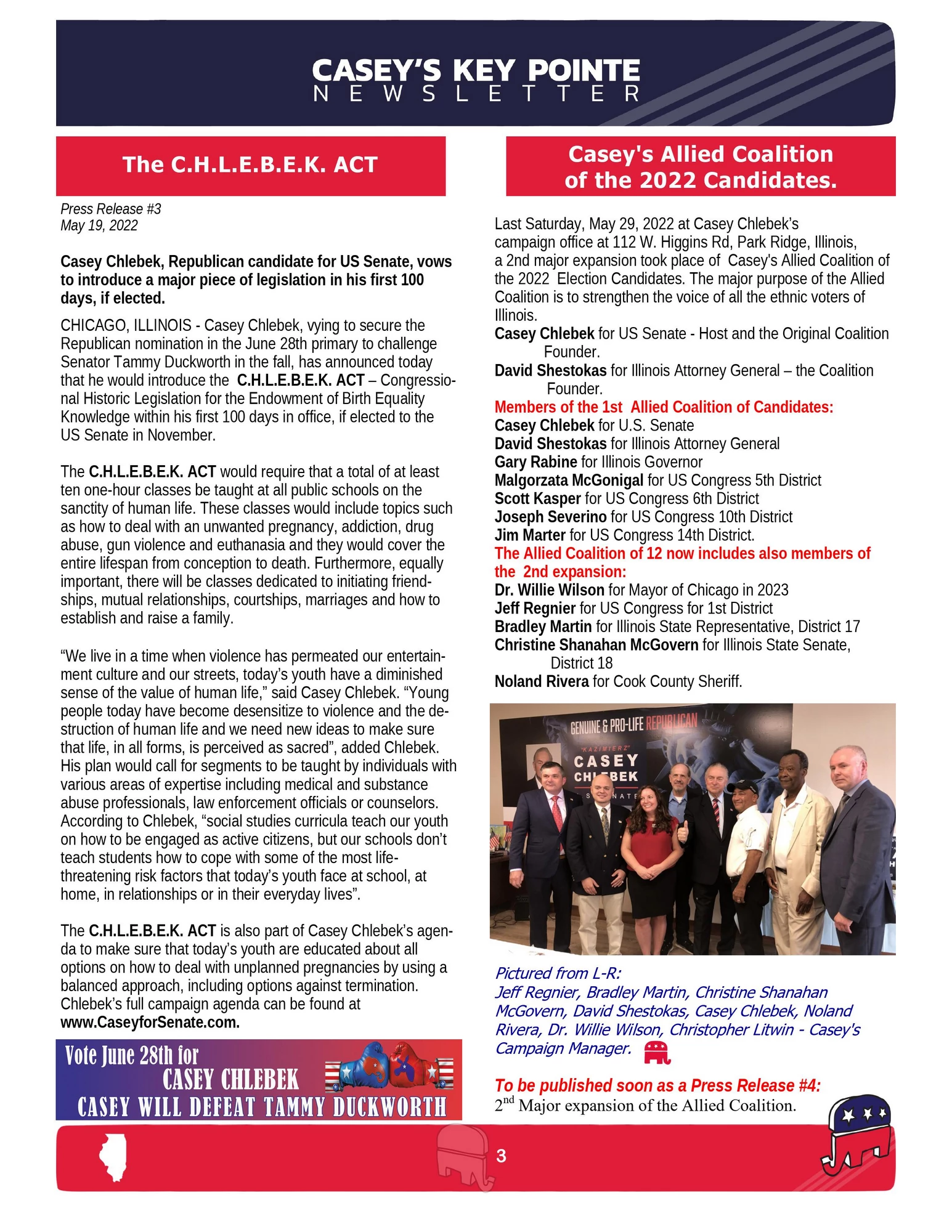 Casey for US Senate participating in community volunteer event