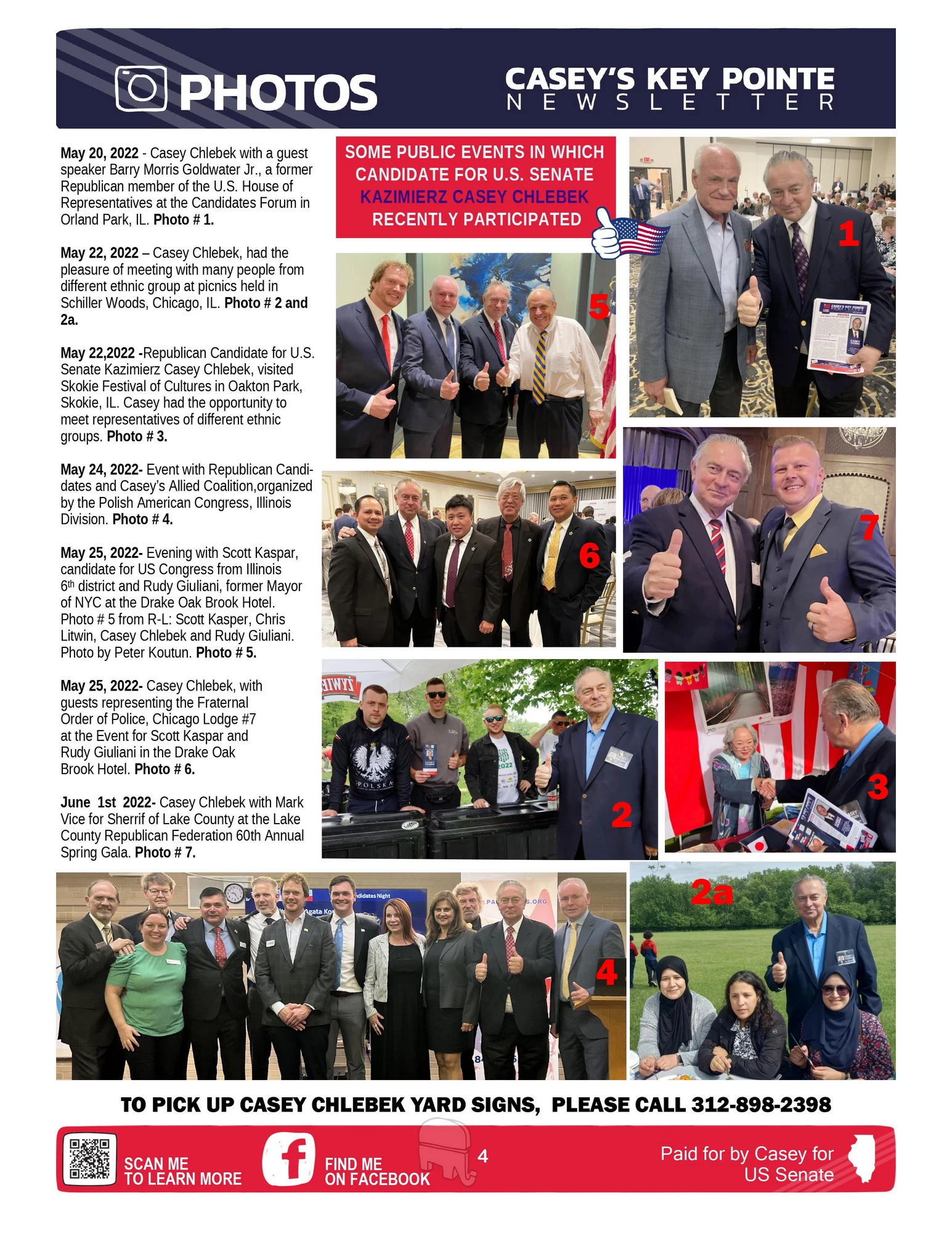 Casey Chlebek for US Senate greeting voters in Chicago neighborhoods