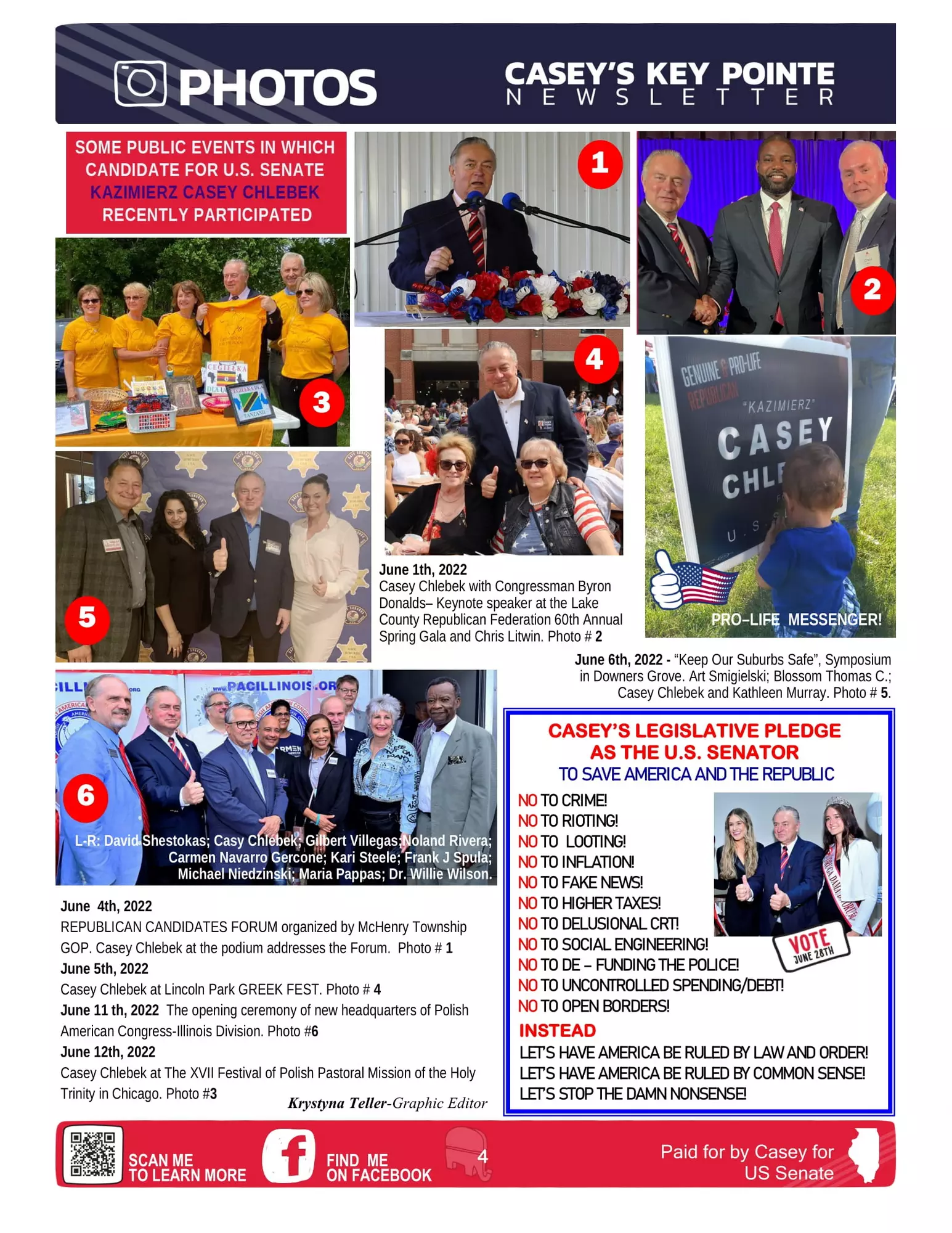 Casey Chlebek for US Senate press release document