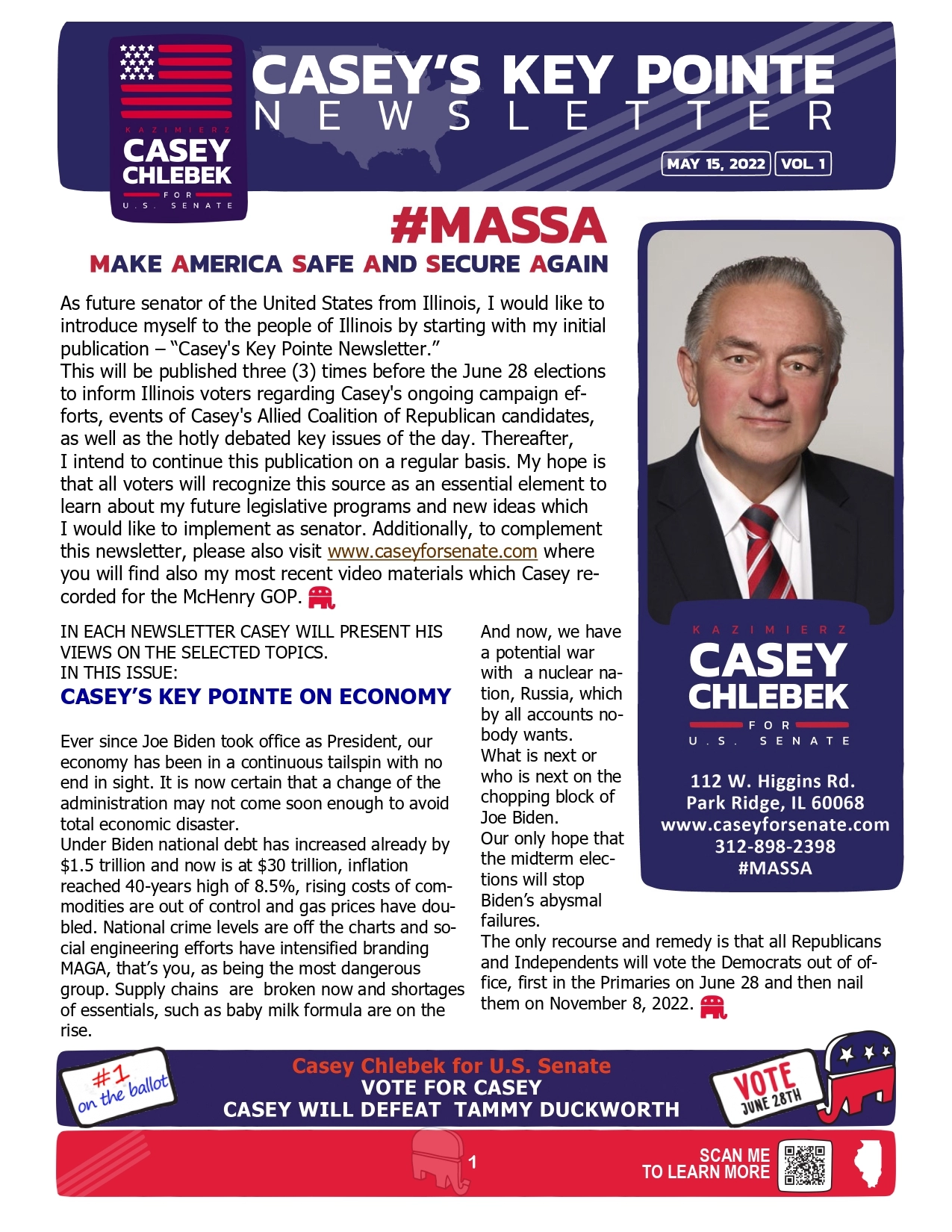 Casey for Senate announcing new policy in a press release
